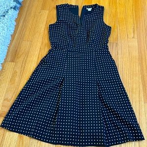 Black and white polka dot J crew dress, size 2